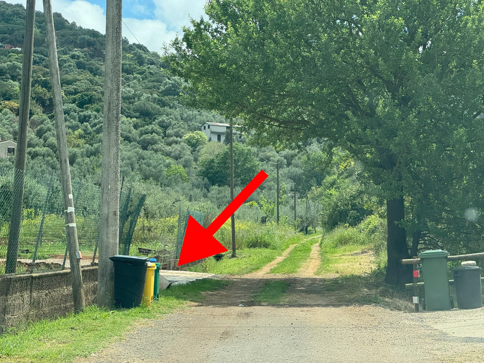 Fine strada e cassonetti